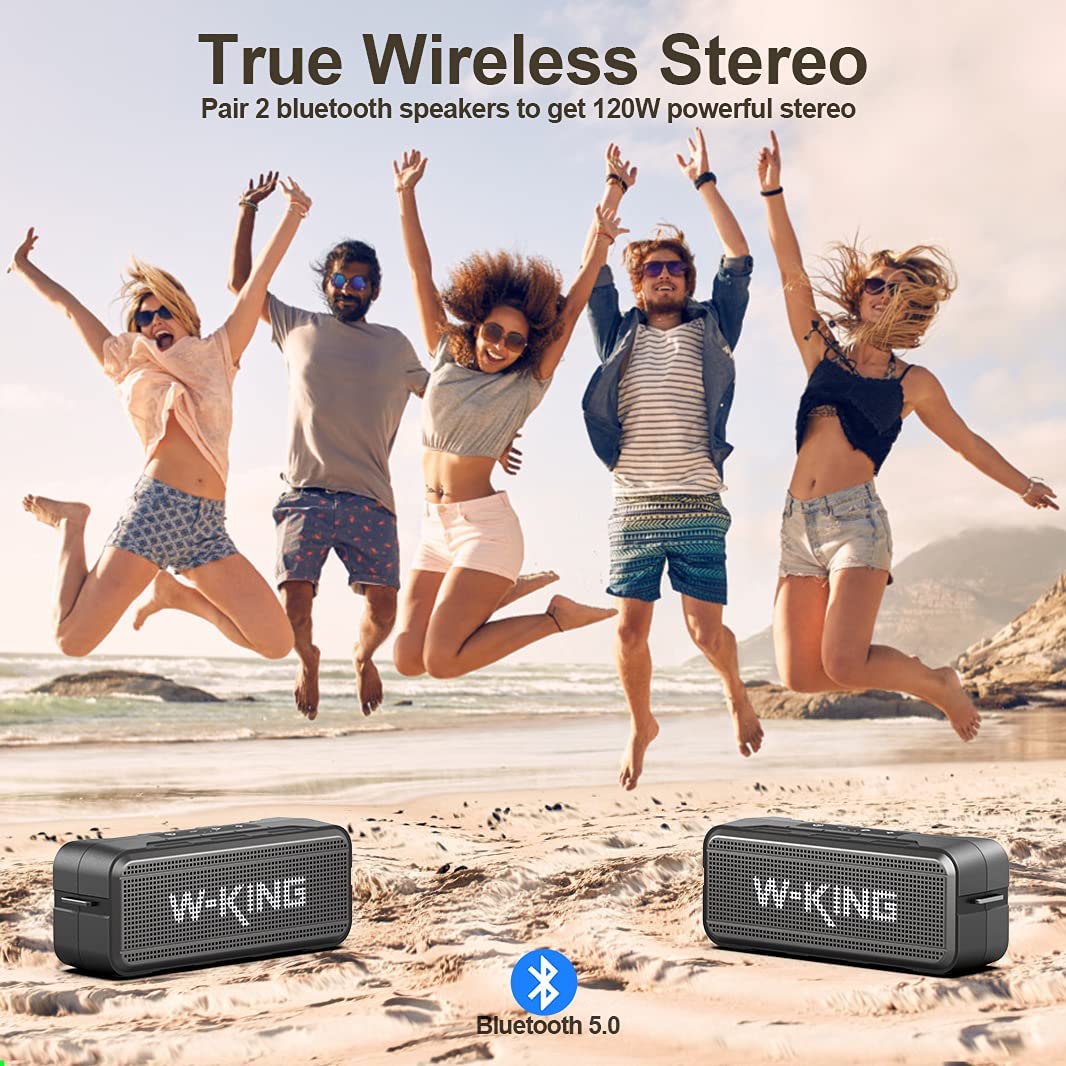 W-KING Bass Bluetooth Speaker with 24H Playtime/8000mAh Power Bank | S27