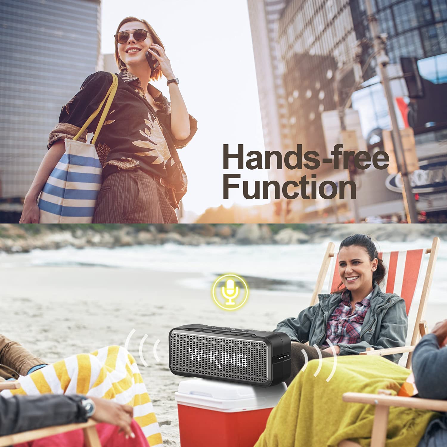 W-KING Bass Bluetooth Speaker with 24H Playtime/8000mAh Power Bank | S27