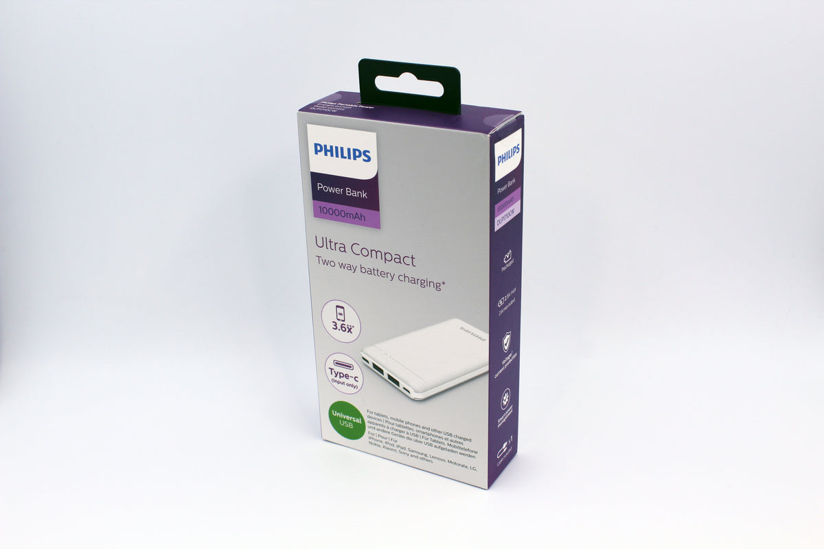 Philips Power Bank 10000mAh Ultra Compact Two Way Battery Charging