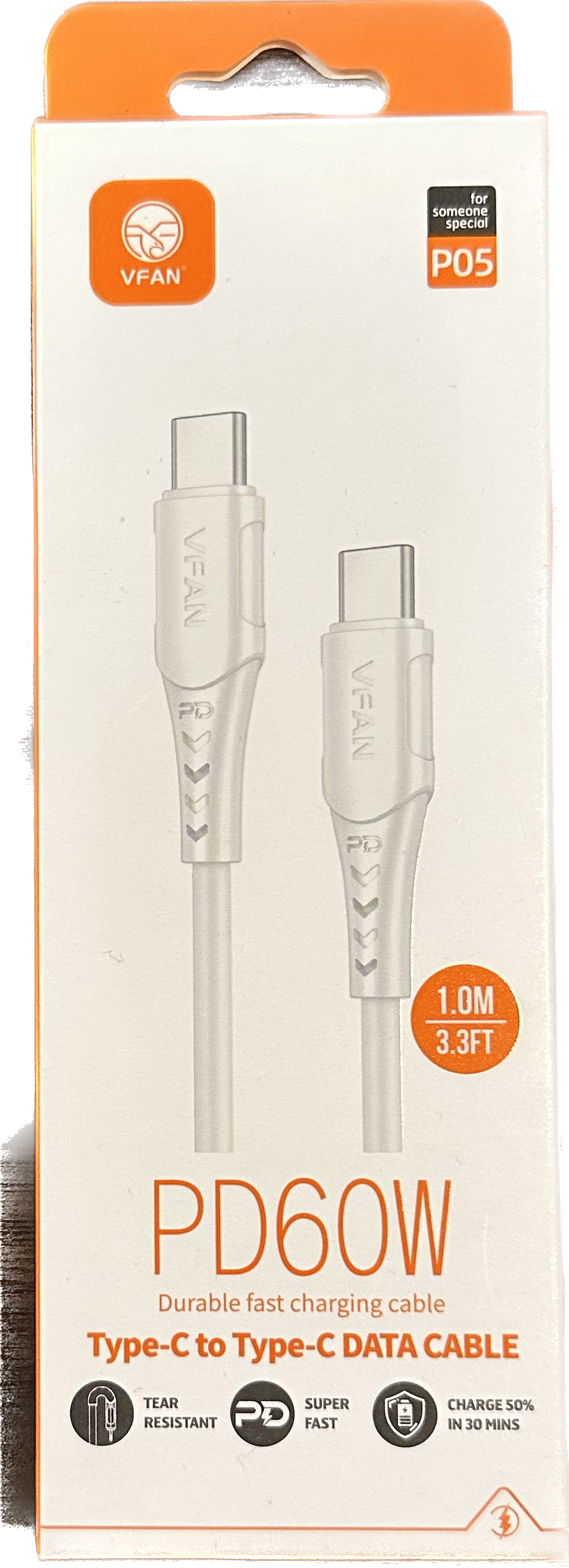 VFAN Fast Charge PD60W Type C Cable | VFP05